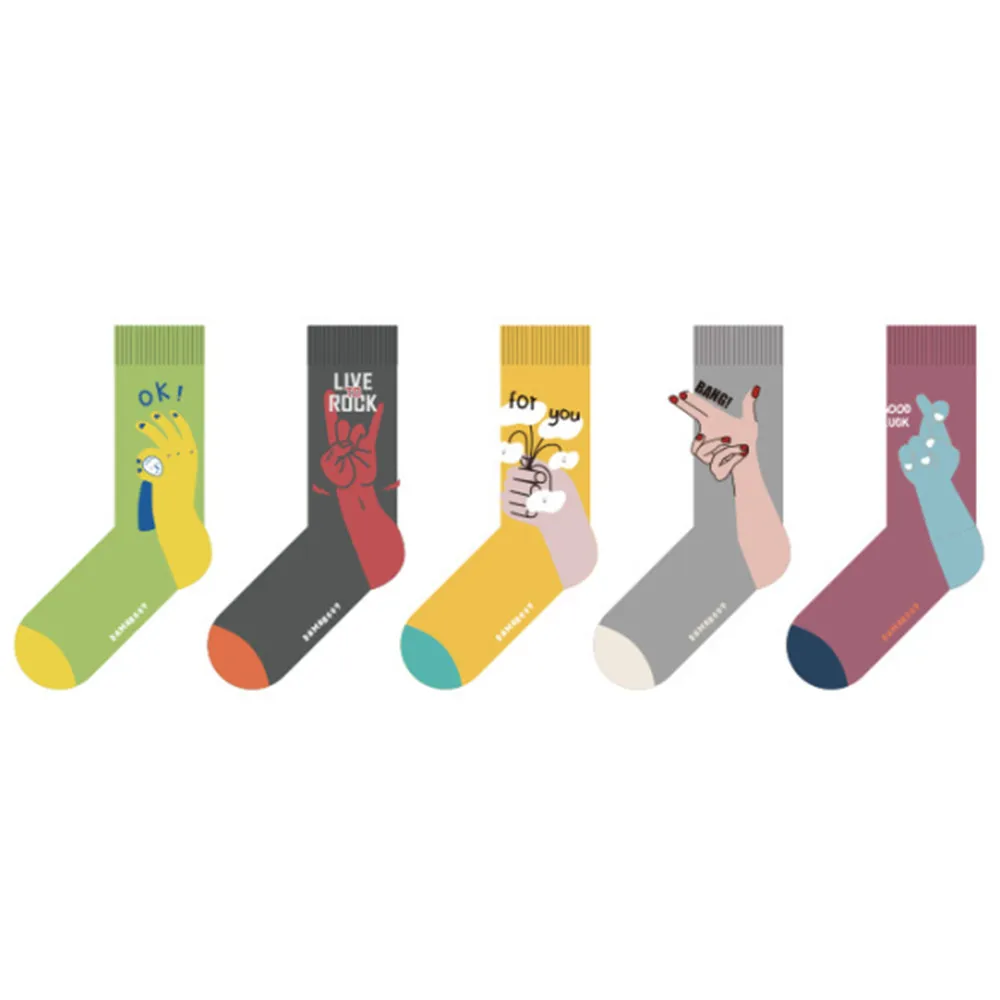 Cute Socks Women Cartoon Print Japanese Kawaii Funny Socks Casual Harajuku Streetwear Hip Hop Skateboard Medium Tube Socks Gifts