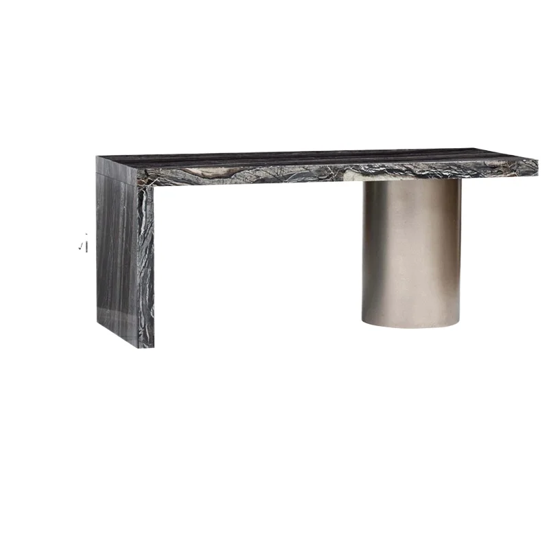 Italian minimalist marble desk, villa small modern light luxury desk