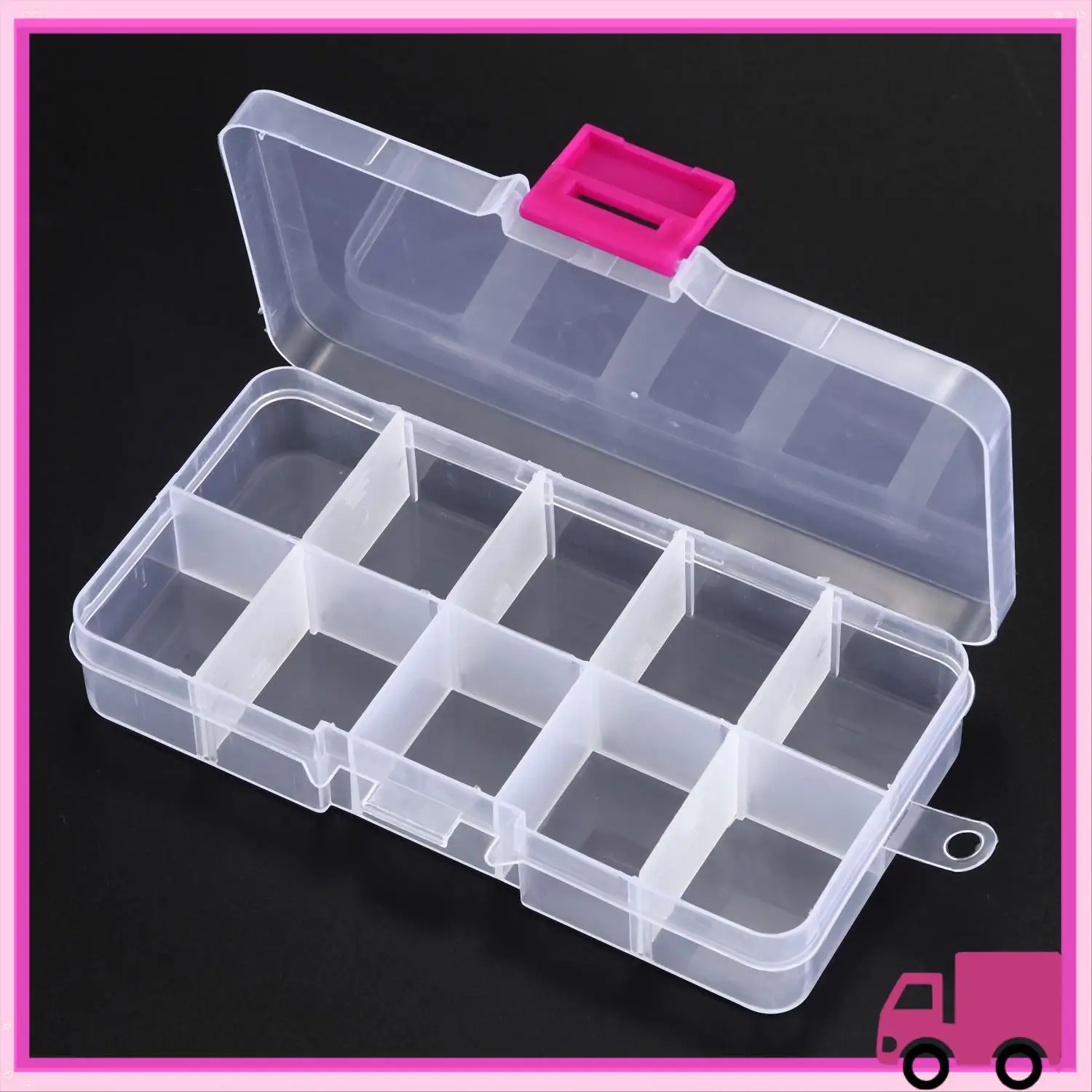 Compact 3Pcs 10 Grid Electronic Component Parts Kits Plastic Storage Box Case