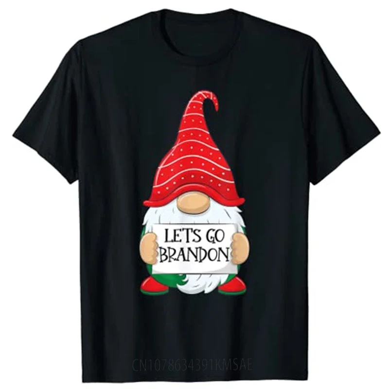 Let's Go Brandon Xmas Tee Funny Christmas Gnome T-Shirt Cute Holiday Tops Gift