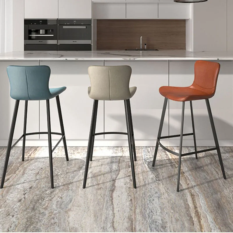 Counter Reception Bar Stool Accent High Living Room Island Leather Swivel Bar Stool Industrial Retro Taburete Home Furniture