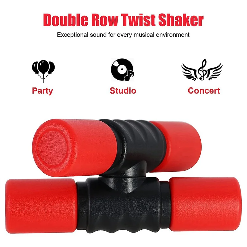 Double Rows Shakers Percussion Instruments,Medium Volumelatin Percussion Instruments For,Studio,Band,Drummers,(Red)