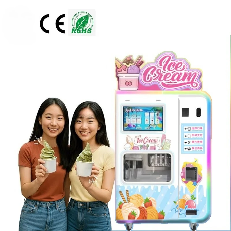 OEM ODM Factory Manufacture Fully Automatic Ice Cream Machine Wholesale Commercial Self Serve Ice Cream Vending Machine for Sale