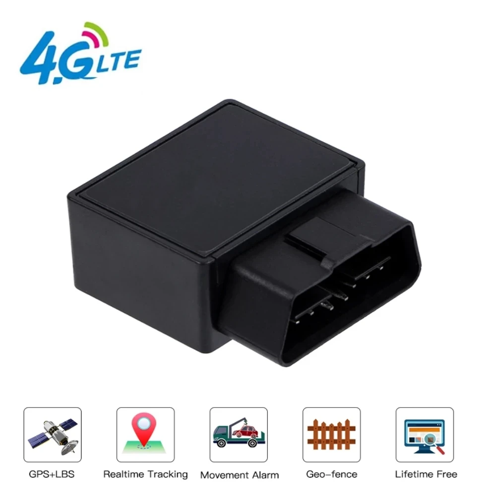 

TKSTAR TK816 4G Car Vehicle OBD GPS Tracker LBS GPS Locator Real Time Tracking Device with Shock Alarm LIFETIME FREE Web APP