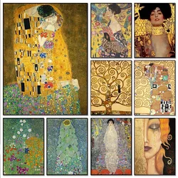 Classic Famous Gustav Klimt Abstract Figure Artwork KissTree of Life Poster Print Canvas Painting Wall Picture Home Decor Cuadro