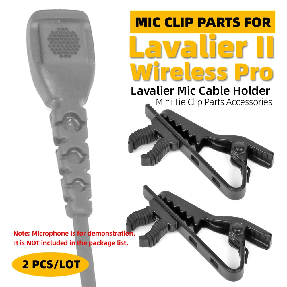 2PCS Parts Accessories For Rode Lavalier II 2 Generation 2nd Microphone Tie Clip On Clamp Lapel Crocodile Mic Clasp Cable Holder