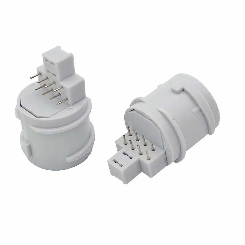 10PCS Circular waterproof network connector with RJ45 female plug, PCB board type, DIP 8P8C, waterproof network port