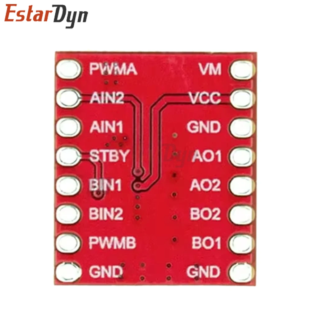 Estardyn 1-2pcs TB6612 Dual Channel DC Stepper Motor Driver Module 1.2A H-Bridge for Smart Car Robot Development