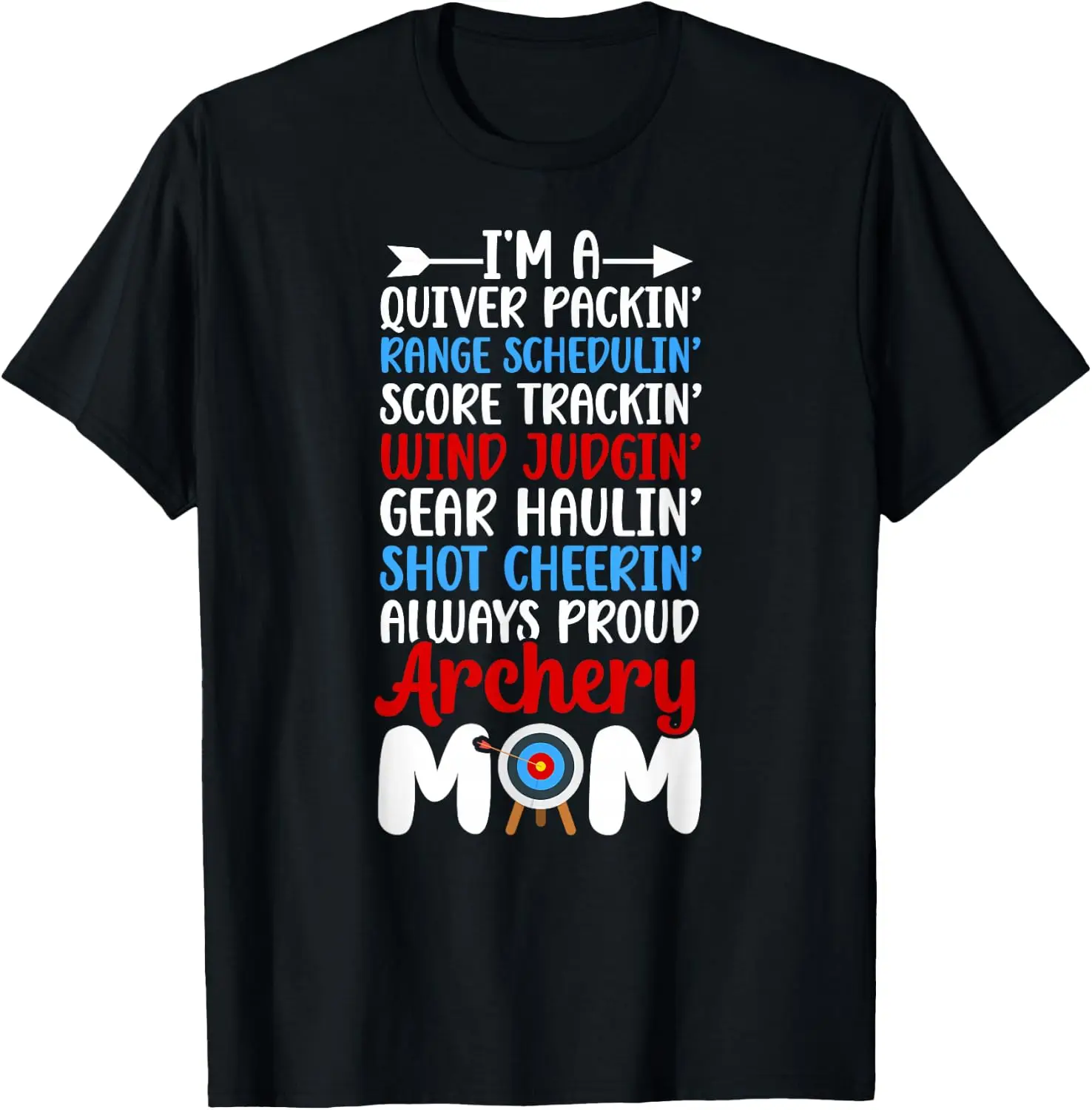 Of An Archer Mom Definition Archery Mother T-Shirt 100% Cotton Trendy Y2K Short-Sleeve Tee-Soft, Quick-Drying, Moisture-Wicking;
