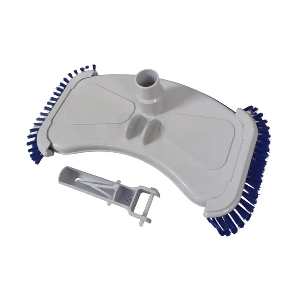 PP Plastic Pool Vacuum Head Featuring Curved Profile and 360-Degree Nylon Brush System for Efficient Debris Removal