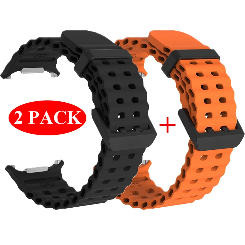 2er-Pack Marine Band für Samsung Galaxy Watch Ultra 2025 Sport Silikonarmband Armband für Galaxy Watch Ultra 47MM Zubehör