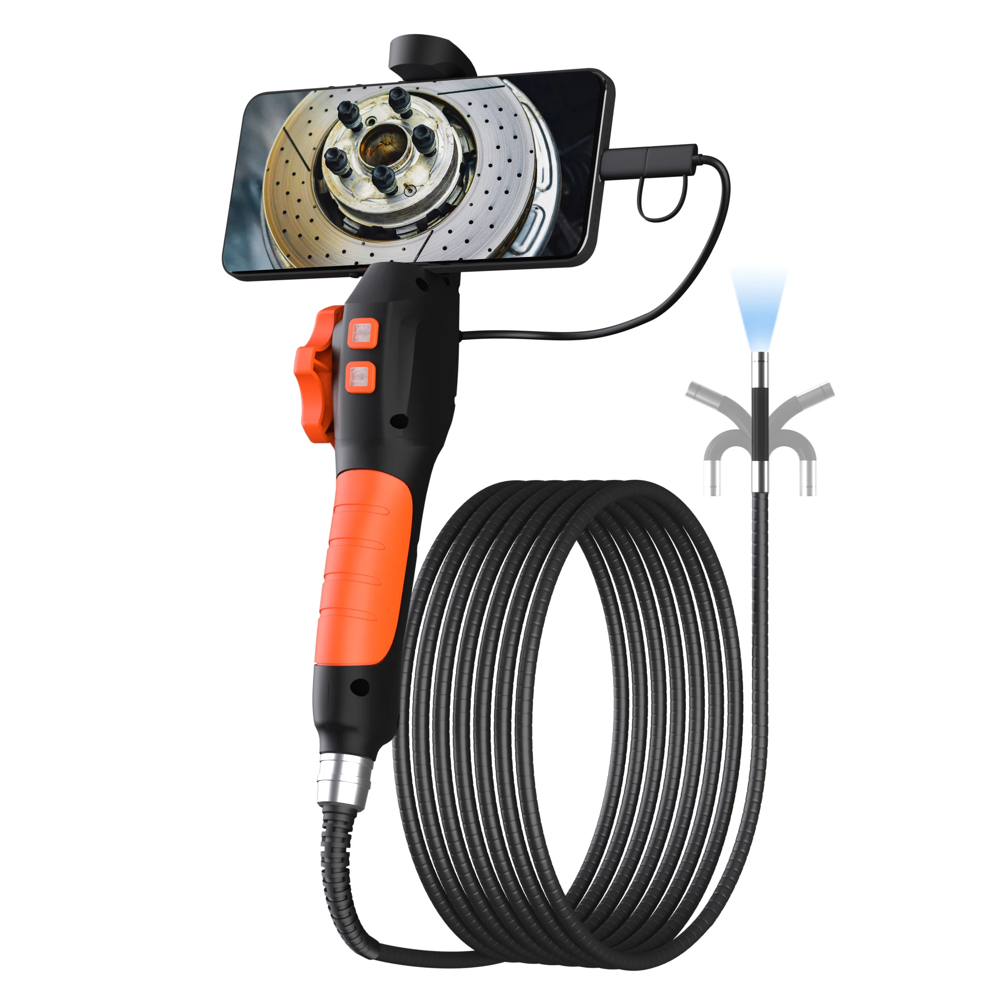 Endoscope de Direction Bidirectionnel ISO Android, Endoscope CMOS, Endoscope d'Inspection, Caméra Kanoscope, Microscope Numérique, 6mm