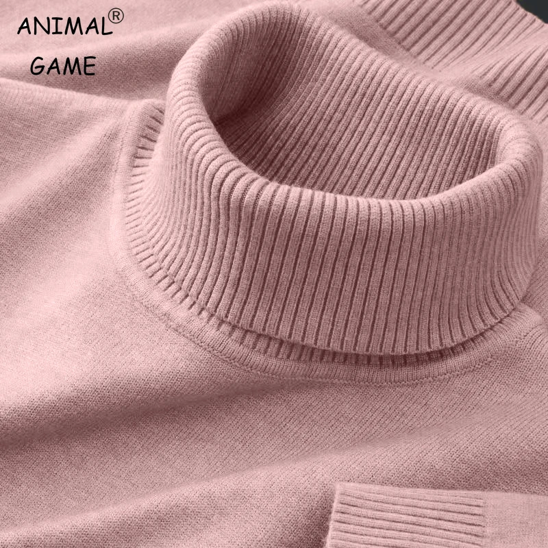Autumn Women Turtleneck Knitted Sweaters Solid Color Breathable Pullovers Winter Warm Outdoor Streetwear Basic Business Tops