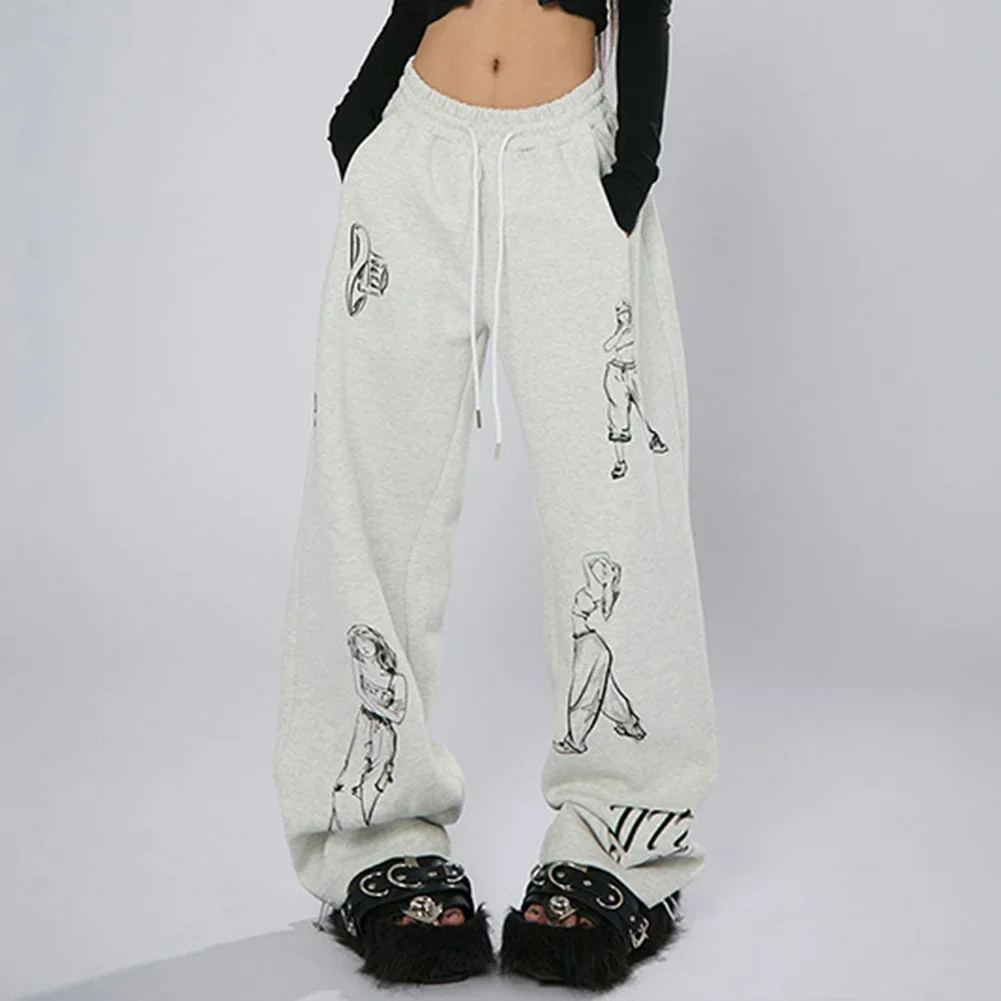 

Casual Gatherings Graffiti Casual Pants Retro Casual Pants Stylish Women Hip Hop Fashion Pants Graffiti Pattern