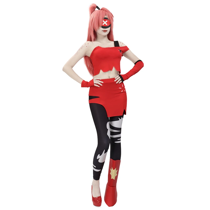 

WENAM Cherri Cosplay Costume for Women With Gloves Eye Mask Shoes Cover Full Set Fancy Outfit Halloween Red Anime Cosplay