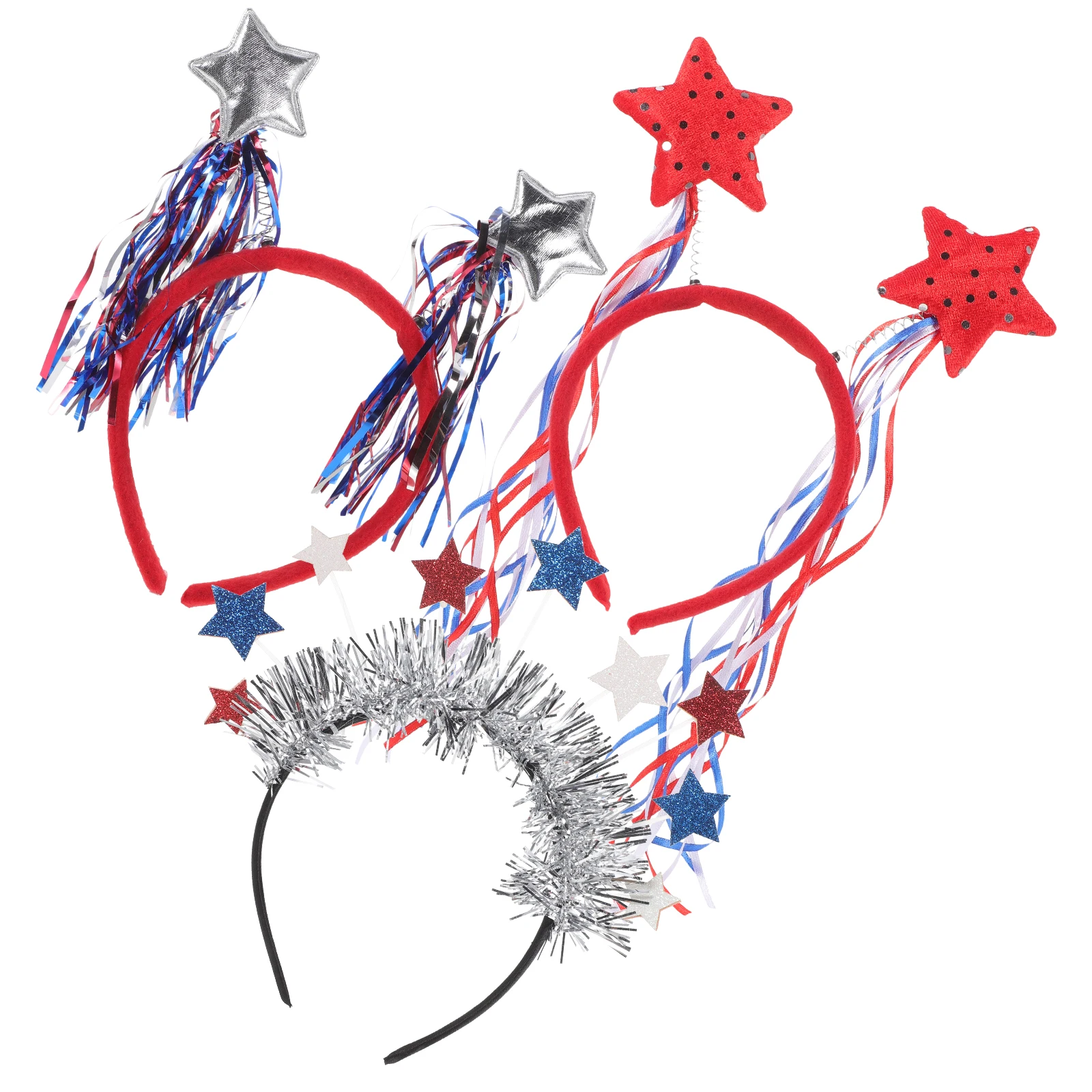 

3pcs Independence Day Hairbands Star Headband 4Th Of July Decor Festival Hair Bands Cosplay Headdress Plastic Headband For Party
