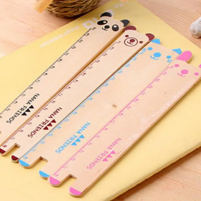 

1PCS/lot Kawaii Animal design wooden Ruler Multifunction DIY Drawing Rulers For Kids Students Office School Stationery