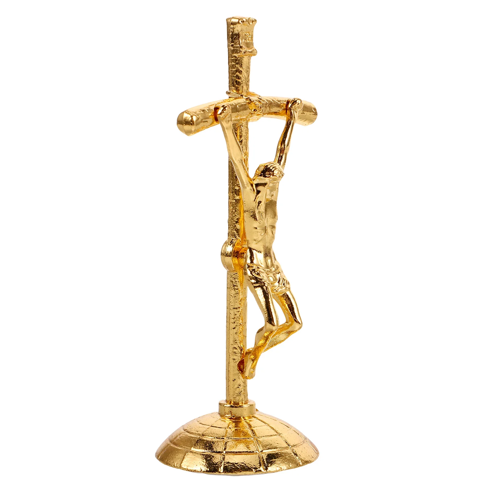 

Metal Cross Ornaments Catholic Decor Religious Statues Standing Crucifix Car Dashboard Home Vintage Zinc Craftsmanship Adhesive