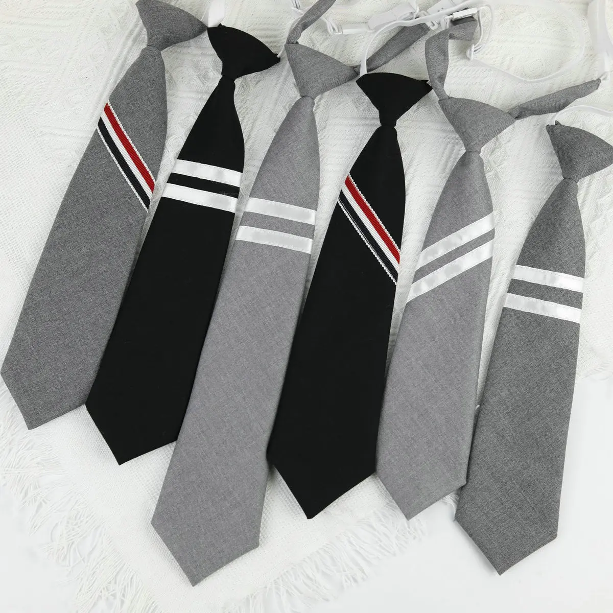 Faul grau jk Krawatten Frauen gestreifte Baumwolle Krawatte Mädchen japanischen Stil für jk Uniform niedlichen Krawatte Hemden Schulmädchen Accessoires – Detail 5