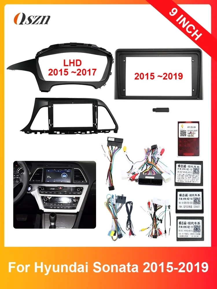 Car GPS Navigation For HYUNDAI SONATA 9 2015 2016 2017-2019 Stereo Radio Fascias Panel screen Frame Fit Dash Trim Kits