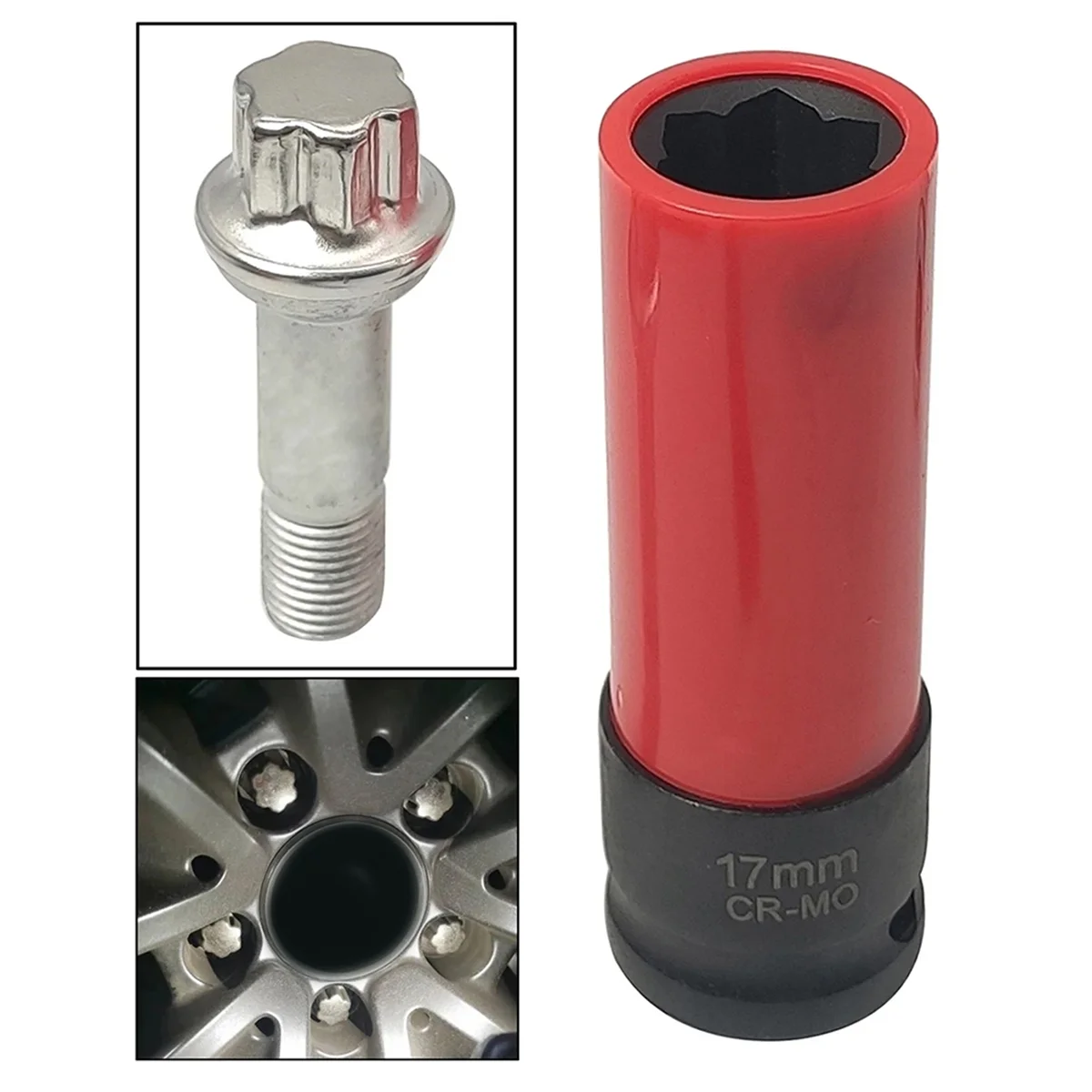 17mm Universal Wheel Lock Nut Removal Socket Wrench for Mercedes Benz S Series Wrench Repair Tools