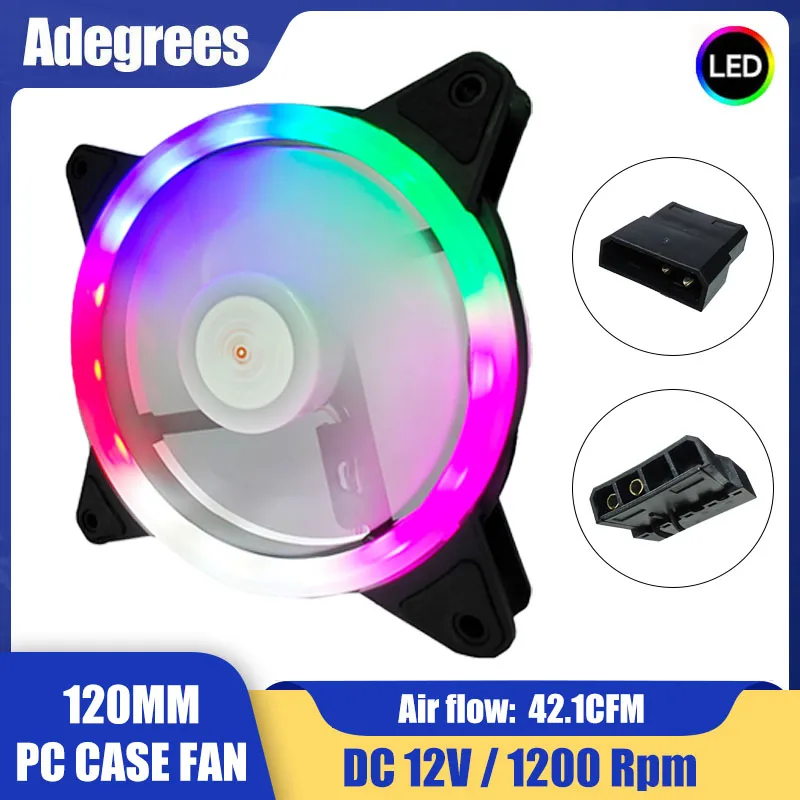 120mm Computer gehäuse PC Lüfter RGB LED leise Aura Sync DC 12V Lüfter Ventilator