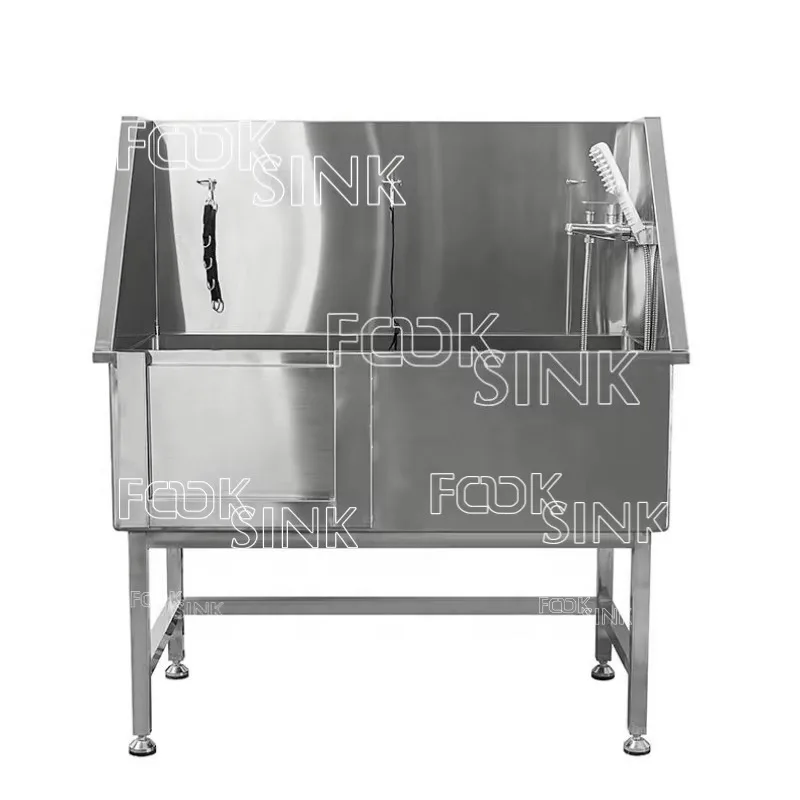 2026 Wholesale Dog Washing Station Bathtub Dog Grooming Tub Professional Stainless Steel Pet Dog Bath Tub With Faucet & Accessor