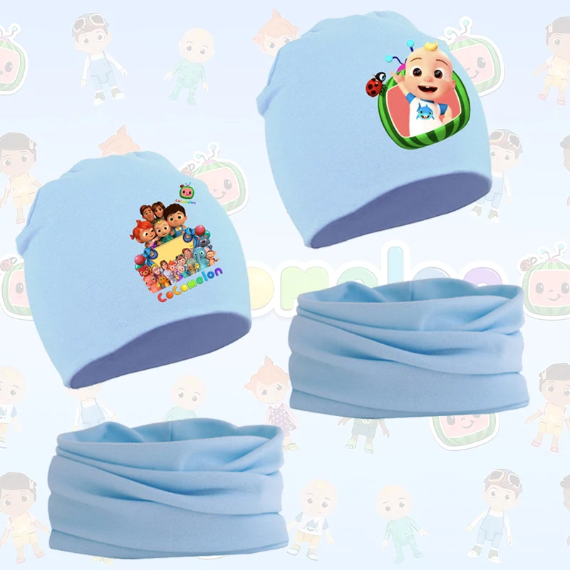 

Cocomelons детские вязаные шапки шарф аниме фигурки с принтом зимние теплые хлопковые шерстяные шапки детские костюмы-глушители с воротником подарок на день рождения