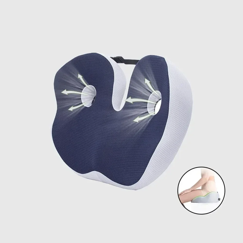 Coussin de siège de chaise de bureau en mousse à mémoire de forme confortable pour soulager la douleur du coccyx, des hémorroïdes, du coccyx, de la prostate, de la sciatique, des plaies pelviennes