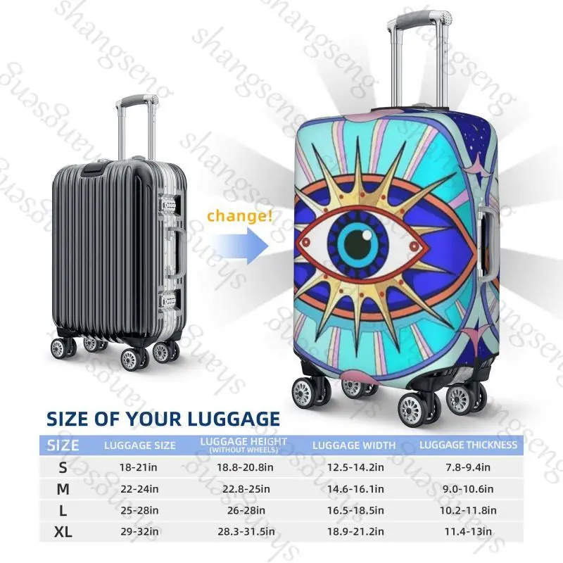 Amulet from the Evil Eye Magic Eye Travel suitcase protective case, suitcase cover, elastic washable Luggage cover, 18-32 in
