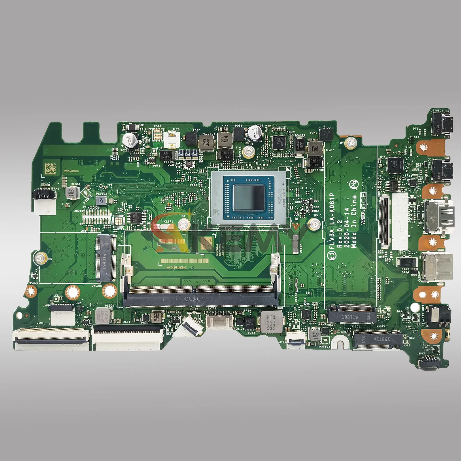 Scheda madre del computer portatile LA-K061P per Lenovo ThinkBook 14 G2 ARE 15 G2 ARE 14 G3 ACL con AMD R5 R7 CPU 8 GB di RAM 100% completamente testato
