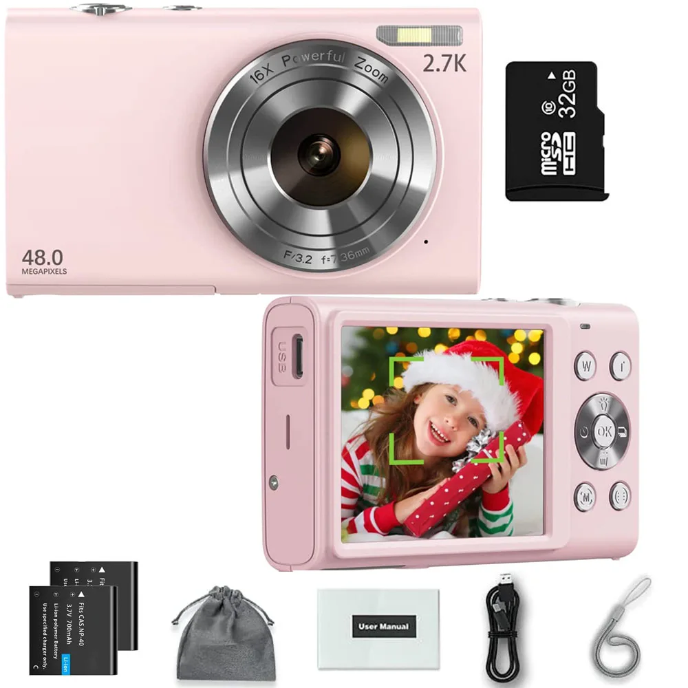 4K Digitale Camera Autofocus Vlogging Camera HD 48MP met 2.8 "Groot Scherm Camcorder Camera voor Fotografie voor Kid Volwassen