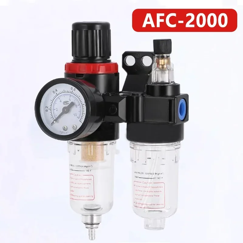 

AFC2000 Filter for Compressor Oil Water Separator Regulator Trap Filter Airbrush G1/4 Air Pressure Reducing Valve