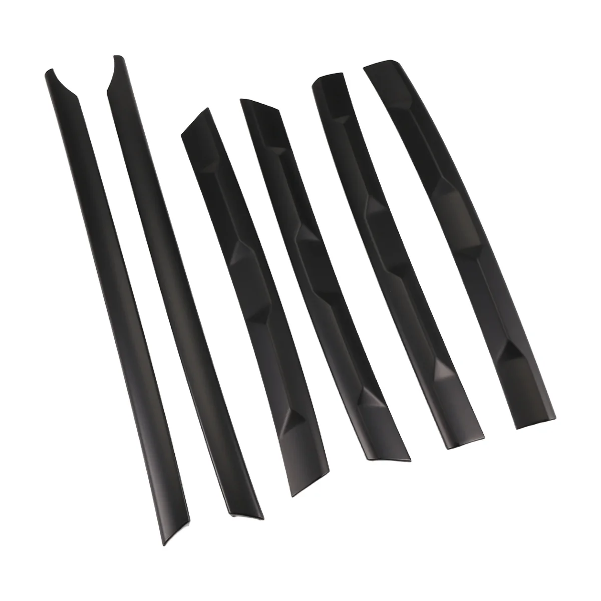 A02Q-LHD لـ Tiguan L 2017-2021 ماتي أسود المصد الأمامي شبكة مركز مصبغة شواء صب شرائط غطاء الكسوة