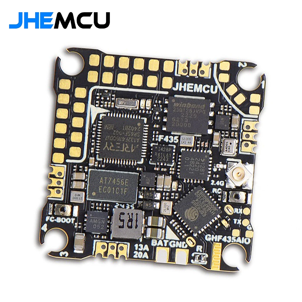 JHEMCU GHF435AIO With 20A ESC (AM32) 2-4S OSD Baro Blackbox 16MB GPS Built-in ELRS 2.4G CRSF for RC FPV Drone