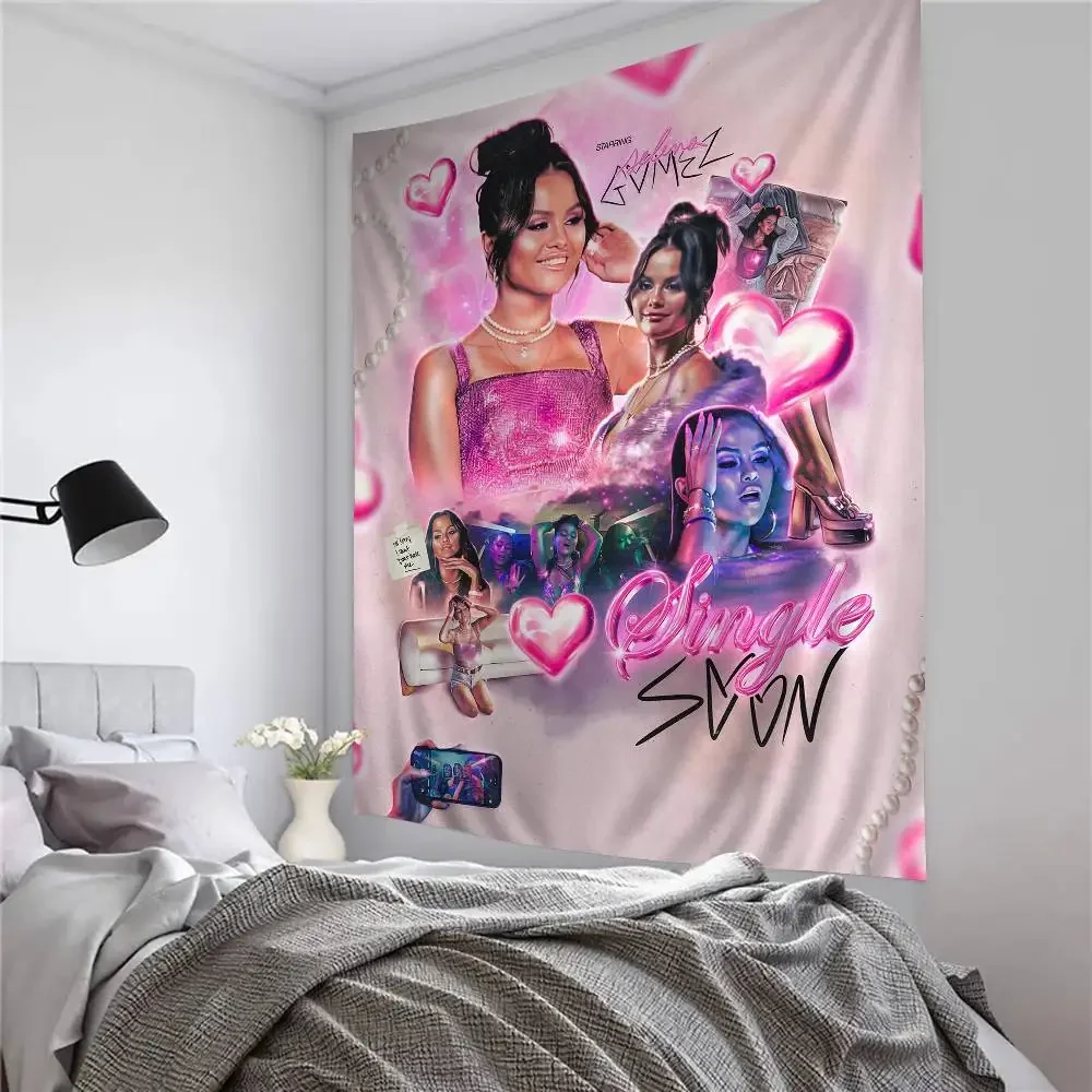 Cantor selena gomez atriz hippie tapeçarias de parede arte ficção científica decoração de casa decoração de quarto kawaii