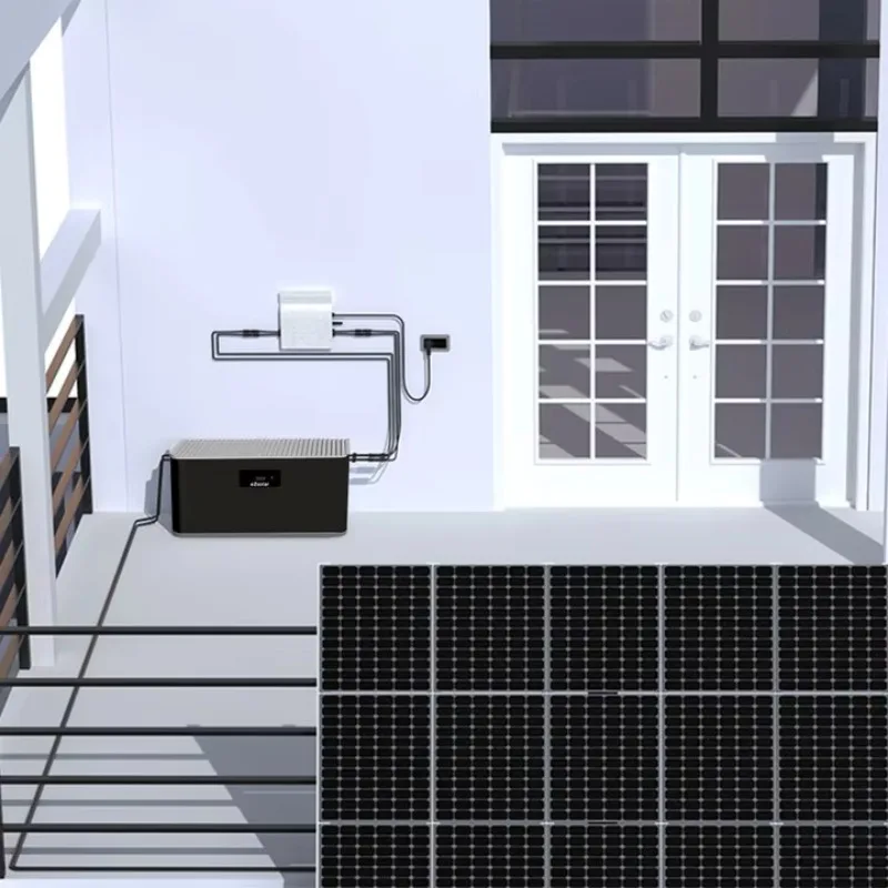 Veranda Solar   48V LiFePO4 Lithium Battery 800w Balcony Solar System Balcony Mounting Solare Plug and Play