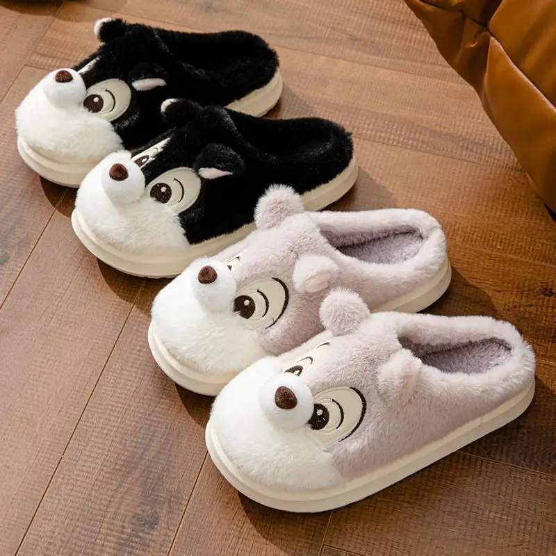 Casual Fluffy Slippers Women House Flats Fashion Cartoon Designer Shoes Girls Cute Home Plush Warm Winter Footwear Large Size - view 5