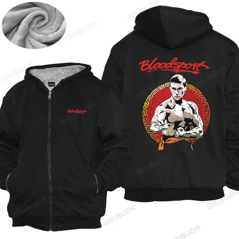 men brand hoodies winter cotton warm coat Van Damme - Bloodsport Classic Movie  shubuzhi Men thick hoody Cartoon hoodies