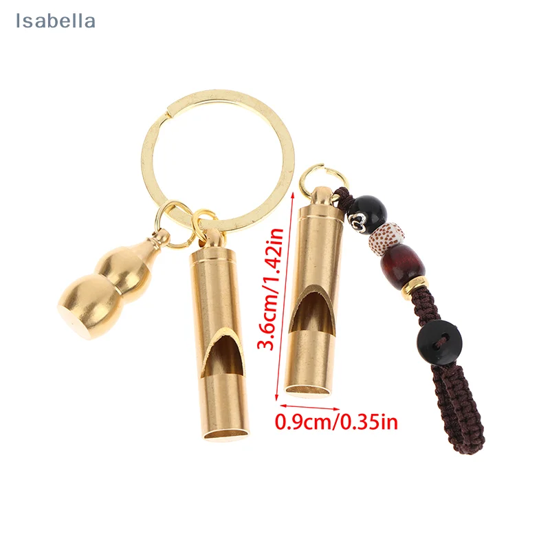 ♥ ♥ ♥ ♥ سلسلة مفاتيح صافرة نحاسية عتيقة، صفارة نجاة خارجية، صفارات تدريب الحكم