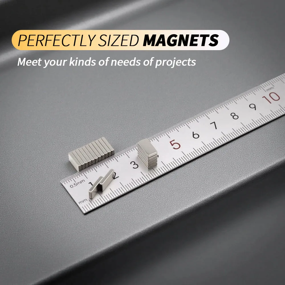 10x5x2mm Square Neodymium Magnet Block N35 NdFeB Magnets Strong Rectangle Magnets for DIY Craft Tool Holding Home Workshop