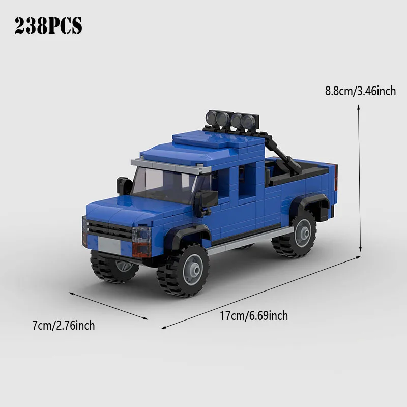 

238pcs Building Blocks MOC Blue TRD Pro Performance Pickup Truck, Off-Road Car Toy, Age 6+ Years, ABS Material