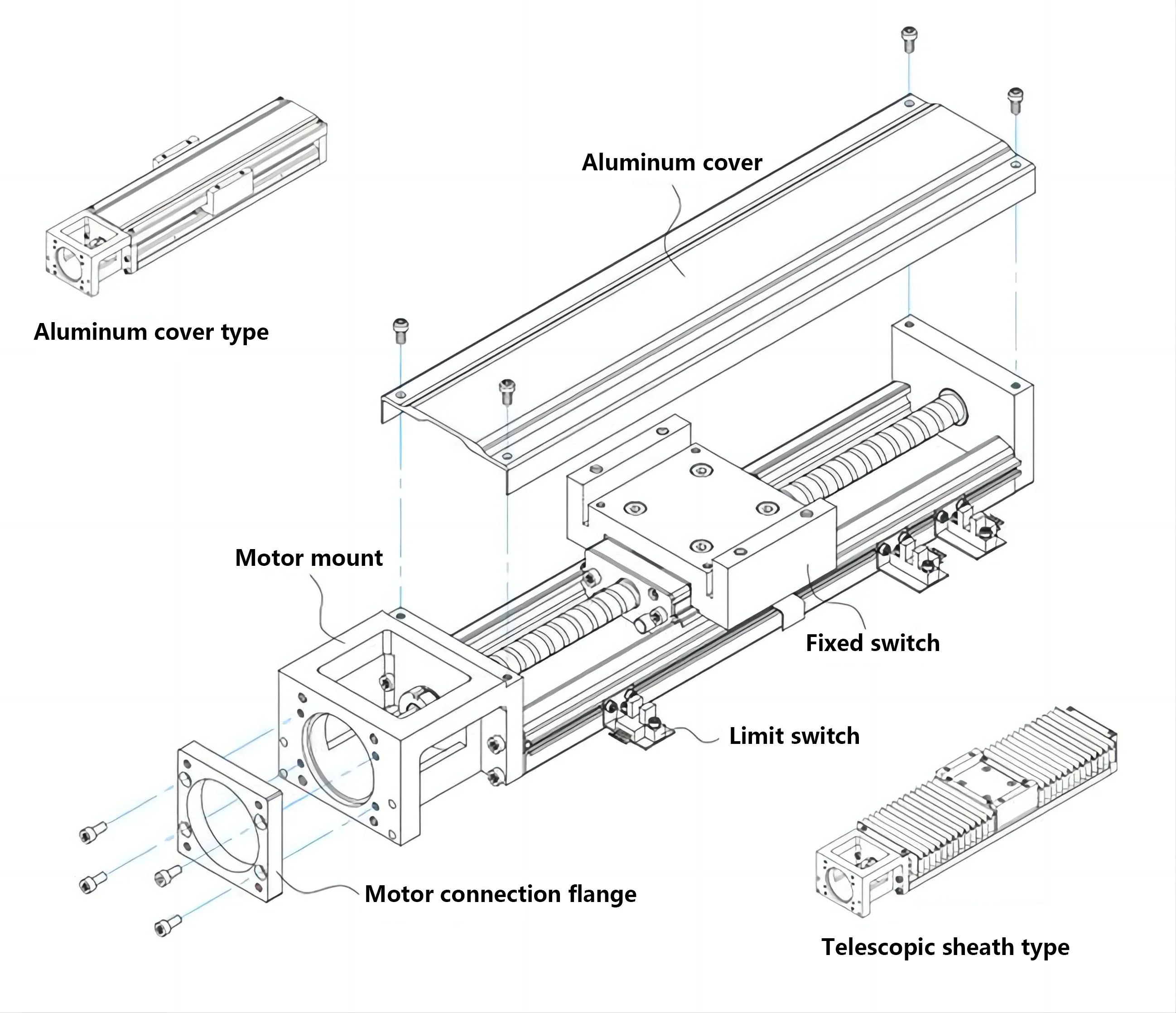 KH86 340-940mm Efficiency Cnc Sliding Motion Positioning Automation Guide Linear Module