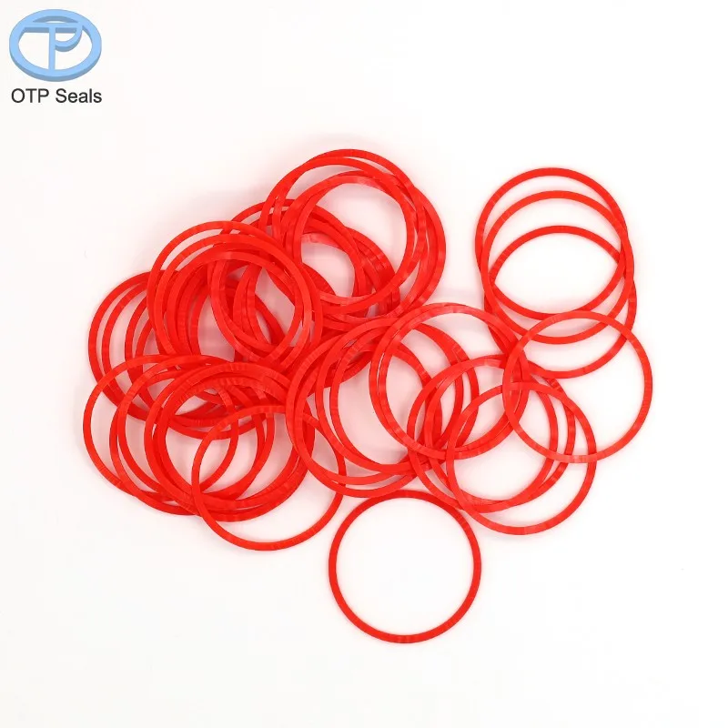 ポリウレタンガスケットライナー,赤いPUシール,シムスペーサー,パッド成形部品,非標準部品,OEMシール,卸売業者