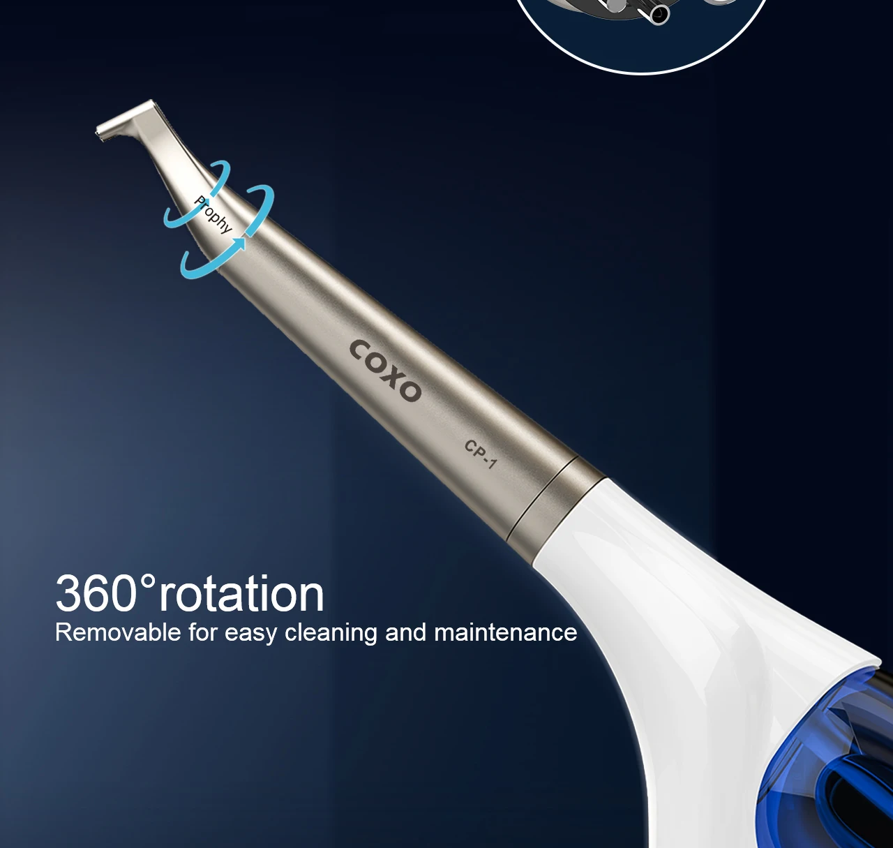 COXO CP-1 Professional Dental Air Polisher Unit, Portable Teeth Cleaning Machine for Stain Removal, with Accessories Kit