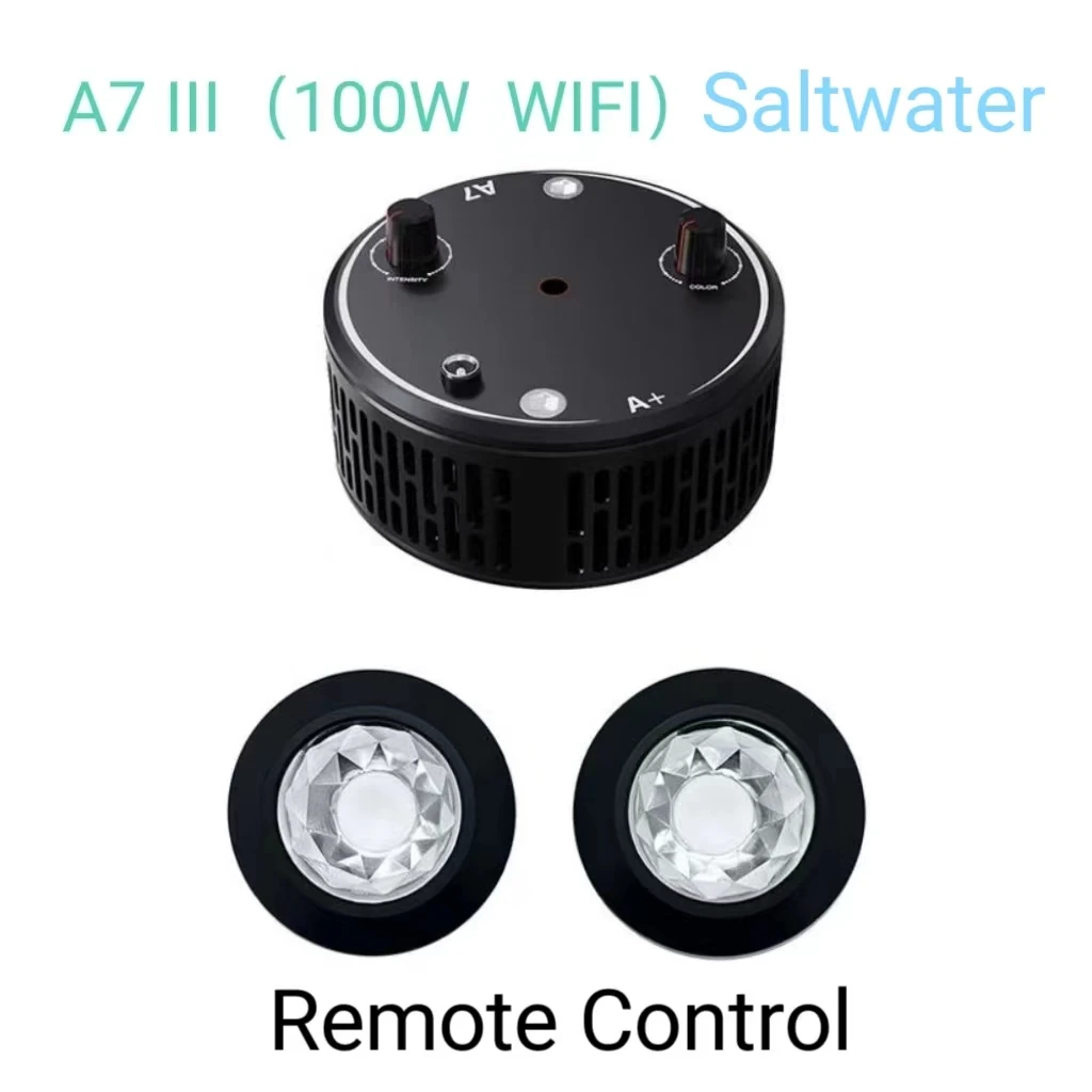 A7 III Aquarium LED Light New Upgrade WiFi App Phone Auto Control Full Spectrum 100W Saltwater Marine Coral Reef Remote Control