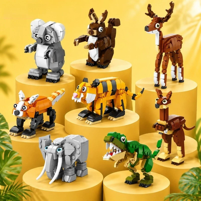 Small Animal Series Puzzle Block Toys with Three Variations and Multiple Shapes Puzzle Development Toys for Children's Gifts