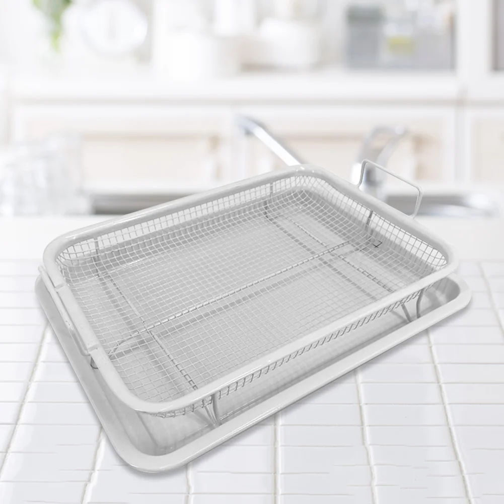 Stainless Steel French Fries Basket Heat-resistance Square Chips Fry Baskets Multi-function Western Snacks Air Fryer Accessories