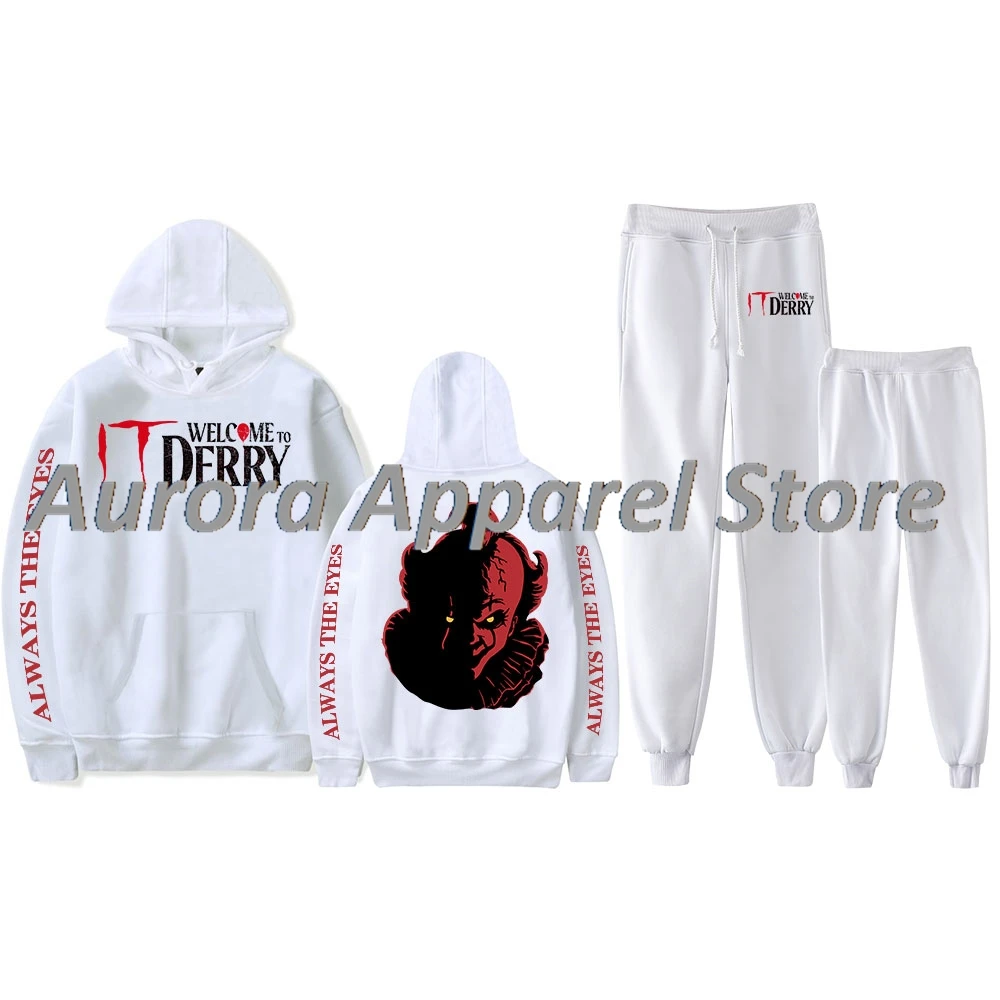 IT مرحبا بكم في Derry Always The Eyes Merch هوديس Jogger Pants Set النساء الرجال أزياء الشارع الشهير بلوزات #2