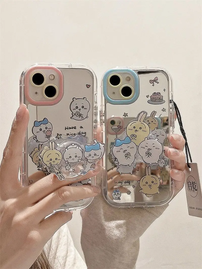 

Chiikawa stand suitable for iPhone15 mobile phone case ip14 new 13promax female 12/11 mirror